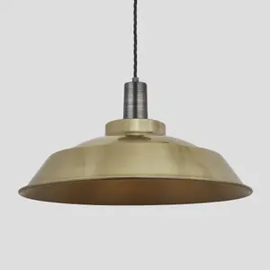 Industville Sleek Step Pendant, 16 Inch, Brass, Pewter Holder