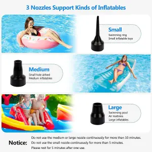 AC Electric Air Pump with 3 Nozzles for Camping Inflatables Air Beds Matress Paddling Swimming Pool Toys