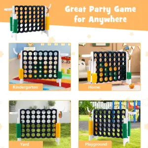 Costway 4-in-A Row Jumbo Indoor Outdoor Family Connect Game w/Basketball Hoop