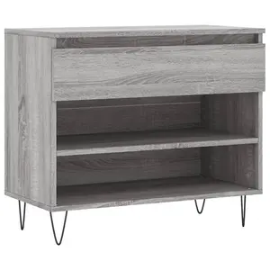 Berkfield Shoe Cabinet Grey Sonoma 70x36x60 cm Engineered Wood