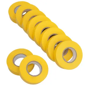 10 Pack YELLOW electrical insulation tape 19mm wide x 20 metres long