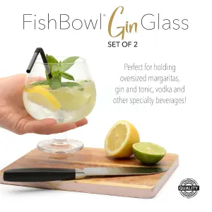 CKB Fishbowl Set of 2 Gin Cocktail Vodka Glass 600ml Gift Set