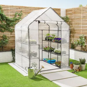 Walk In Greenhouse 8 Shelf 6ft Garden Grow House Reinforced Cover