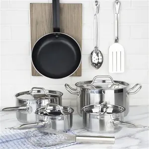 Nisbets Essentials Cook Like A Pro Stainless Steel & Aluminium 5-Piece Cookware Set