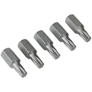 5 PACK - T40 x 30mm TRX Star Short Bit Set - Hex Shaft - Chrome Vanadium Steel