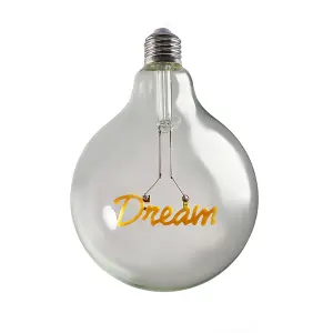 ValueLights Vintage Style 2w LED ES E27 Edison Screw Word Script Dream Design Clear Light Bulb - Dream