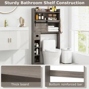 COSTWAY Over The Toilet Storage Cabinet Bathroom Organizer Toilet Rack