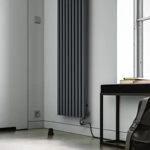 Terma 230V 1.5kW Modern Grey Smart Vertical Oil-filled radiator