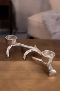 Silver Stag Tealight Candle Holder