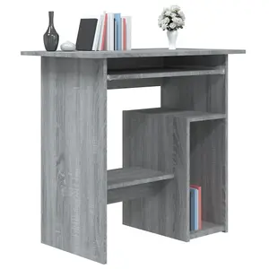 Berkfield Desk Grey Sonoma 80x45x74 cm Engineered Wood