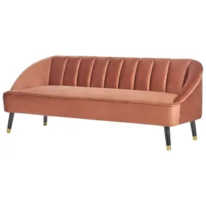 3 Seater Velvet Sofa Golden Brown ALSVAG