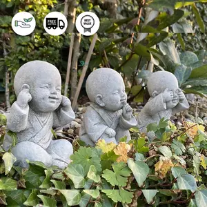 3 Small Monks Set Garden Ornaments