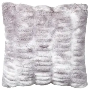 Set of 2 Cushions MACODES Faux Fur 45 x 45 cm Solid Light Grey