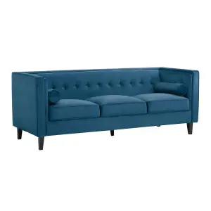 Interiors by Premier Helia Blue Velvet Sofa