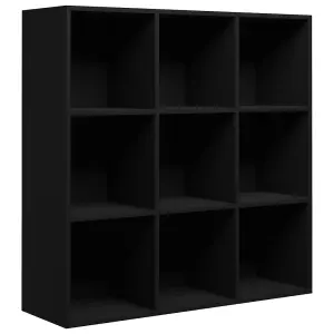 Berkfield Book Cabinet Black 98x30x98 cm Engineered Wood