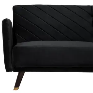 Beliani Glam Sofa Bed SENJA Black Velvet