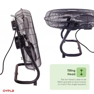 Oypla Electrical 18" Inch Black 3 Speed Floor Standing Gym Fan Hydroponic