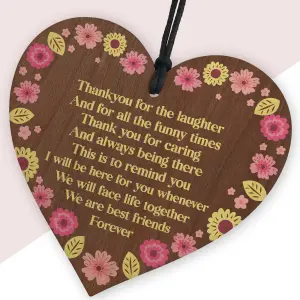 Red Ocean Best Friends Forever Wooden Heart Plaque - A Handmade Gift to Celebrate Your Unbreakable Bond Friendship