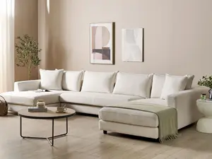 Corner Sofa LILVIKEN Light Beige Fabric Symmetrical