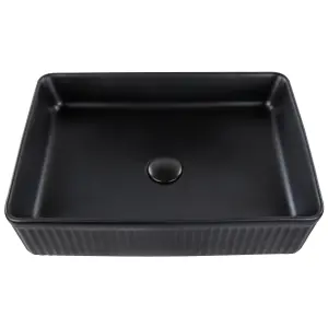 Ceramic Countertop Basin 500 x 340 mm Black GELDO