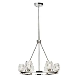 6 Bulb Chandelier Ceiling Light Highly Polished Nickel LED G9 3.5W