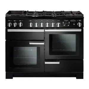 Rangemaster PDL110DFFGB/C Freestanding Electric Range cooker with Gas Hob - Black