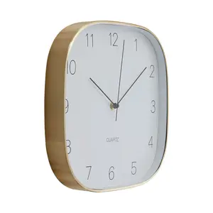 Interiors by Premier Elko Square Gold Finish Case Wall Clock