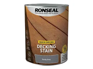 Ronseal 39085 Quick Drying Decking Stain Rocky Grey 5 litre RSLQDDSRG5L