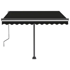 Berkfield Manual Retractable Awning with LED 350x250 cm Anthracite