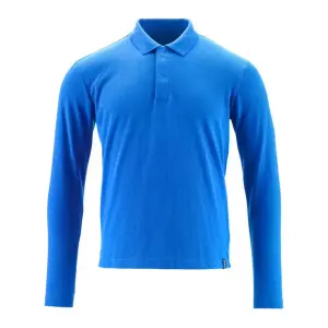 Mascot Crossover Long-Sleeved Polo Shirt with ProWash Technology (Azure Blue)  (XXX Large)