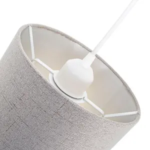 Modern Grey Linen Fabric Small 8 Drum Lamp Shade with Matching Satin Lining