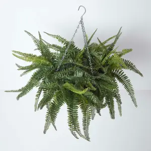 Homescapes Boston Fern Artificial Hanging Basket, 65 cm