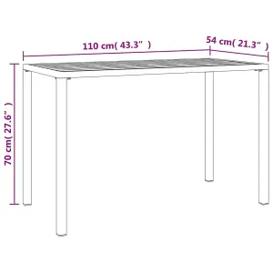 Berkfield Garden Dining Table Anthracite 110x54x70 cm Steel