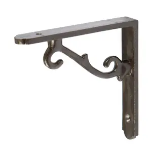 Hammer & Tongs Scroll Iron Shelf Bracket - D105mm - Raw - Pack of 4