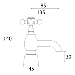 Heritage Highbrook Standard Chrome effect Basin Pillar Tap