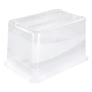 Keeeper Set of 3 Storage Crystal-Box 52 Litre with Lid - Transparent