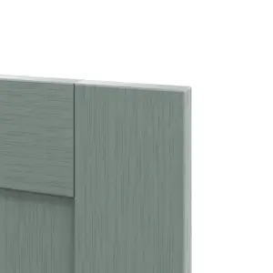 GoodHome Alpinia Matt green wood effect Shaker 2 drawer front, bridging door & bi fold door 600mm