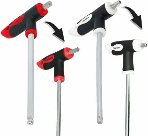 SPARES2GO T Handle Screwdriver Set Torx Metric Hex Allen Key Long Star Security Tool CR-V