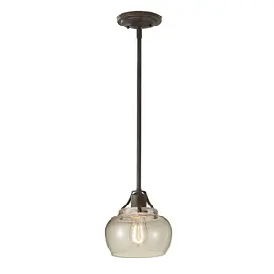 1 Bulb Ceiling Pendant Light Fitting Rustic Iron LED E27 60W Bulb