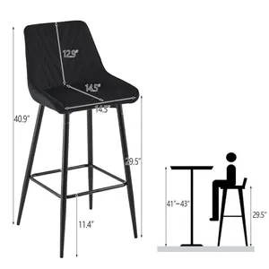 Ahrent 29.5cm Bar Stool (Set of 2) Black