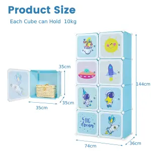 Costway Portable Kids Wardrobe 8-Cube Baby Closet Dresser Children's Storage Organizer