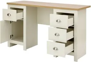 Dunelm Lancaster Study Desk, Farmhouse, Natural, Lancaster Cream, Wood