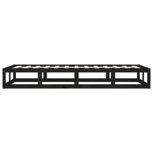 Berkfield Bed Frame Black 100x200 cm Solid Wood