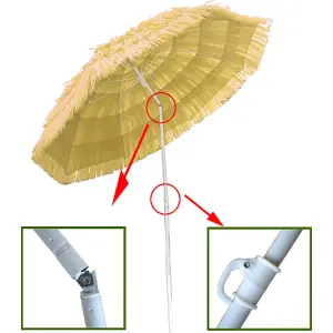 SunDaze 1.6M Beige Hawaiian Parasol Outdoor Beach Patio Umbrella UV Protection