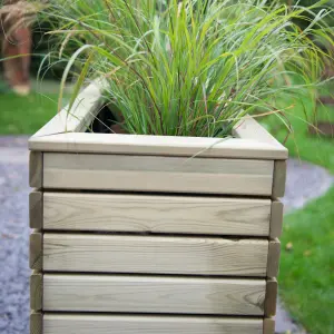 Forest Garden Linear Wooden Rectangular Planter (H)44cm (W)120cm