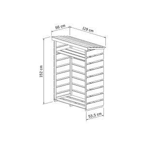 Charles Bentley FSC Wooden Garden Small Log Store Heavy Duty Firewood Storage