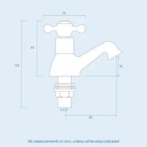 Nes Home Stafford Traditional Classic Bathroom Basin Taps Hot & Cold Pair Victorian