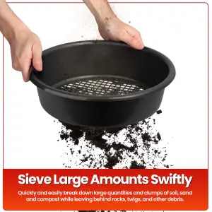 Hardys Large Plastic Garden Sieve - Gardening Riddle Stone and Soil Sifter, Compost Filter, BPA Free, 10mm Holes - 35cm Diameter