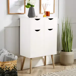 Kennedy 56cm Wide 2 Drawer Compact Sideboard Storage Unit White