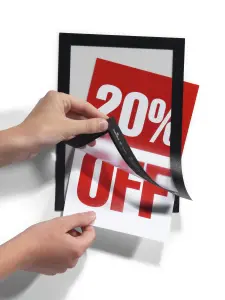 Durable DURAFRAME Self Adhesive Magnetic Signage Frame - 2 Pack - A5 Black